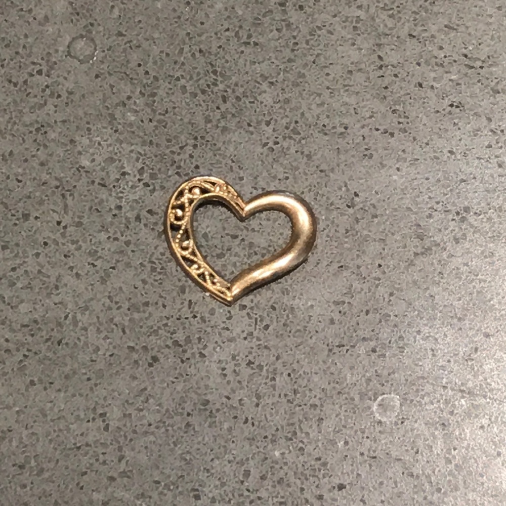 14k heart shaped necklace charm
